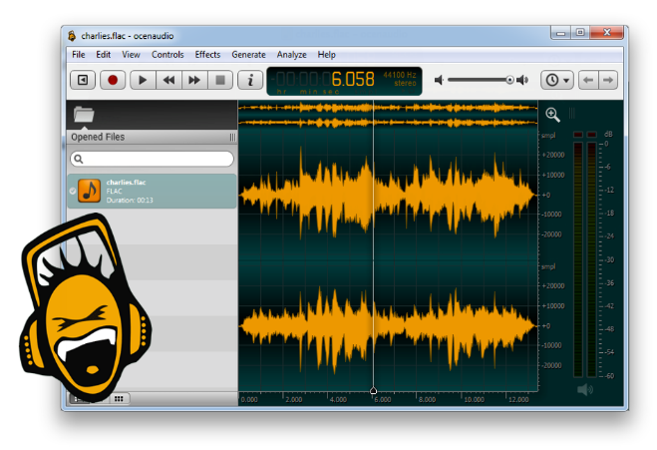 Produktion via ocenaudio (https://www.ocenaudio.com/). Ocenaudio ist ein leicht zu bedienendes Audioeditingprogramm und frei verfügbar für Windows, MacOS und Linux