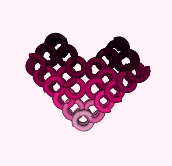 3D model of a heart-shaped 3D mesh